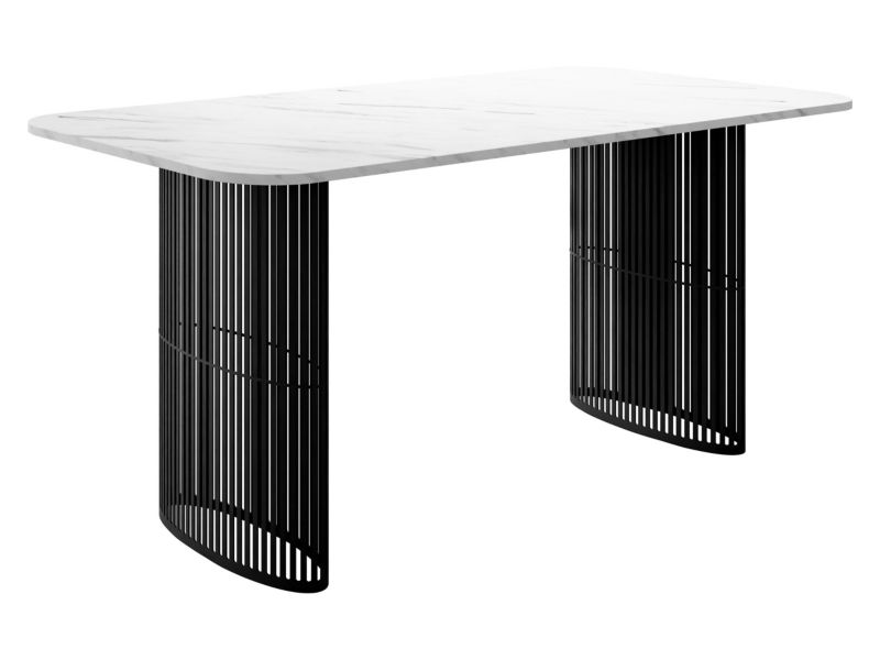 Stół owalny rozkładany MIRJAN 24 Arcadia czarny + marmur bianco 1 szt.