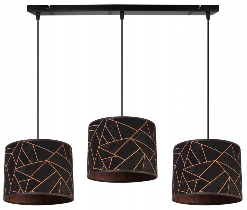 Lampa sufitowa wisząca Light Home LH Werona 3x E27 60W czarny/miedź 1szt.