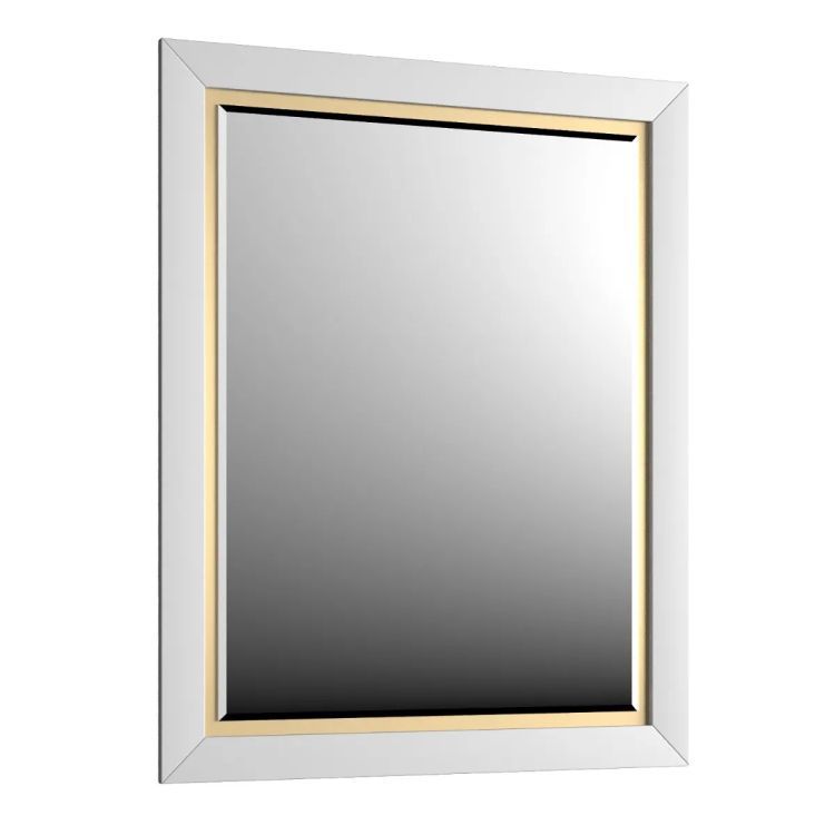 Lustro łazienkowe KROFAM CHIC 60x80 cm białe półmat/złote 1 szt.