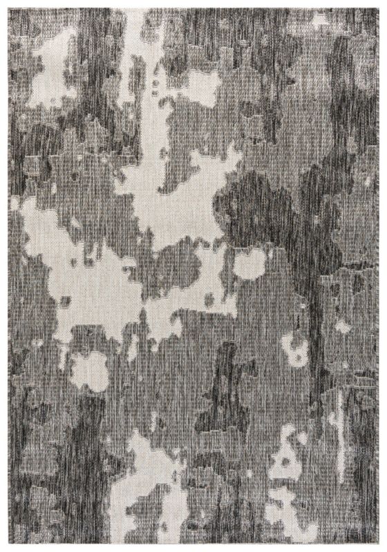 Dywan zewnętrzny/wewnętrzny abstrakcyjny Savona Tufa Mazovia 160x230cm wodoodporny na balkon, taras, grafitowy, szary 1 szt.