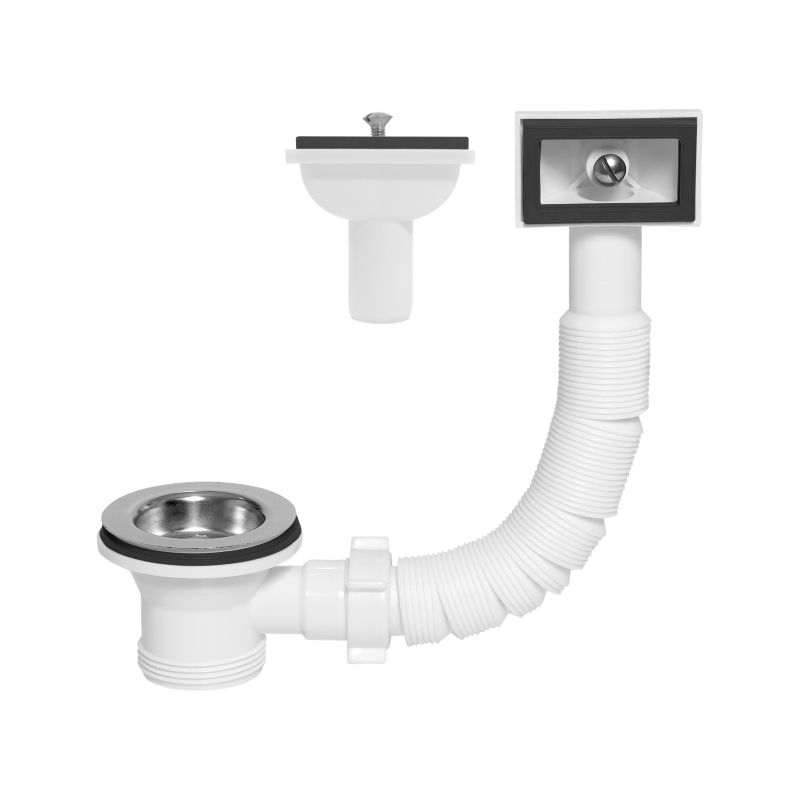 Spust zlewu 50 mm z przelewem sitko stalowe