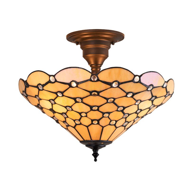 Lampa sufitowa geometryczna Tiffany PEARL beżowa 3xE27x40W IP20 - 1 szt