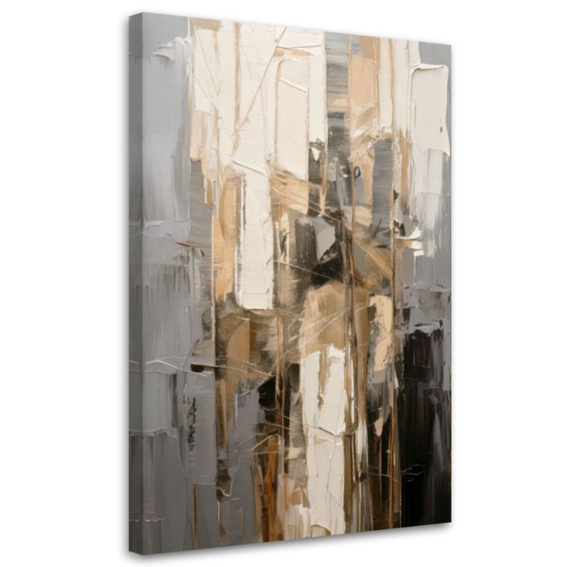 Obraz do salonu Feeby Abstrakcja Nowoczesna Szary 80x120cm 1szt