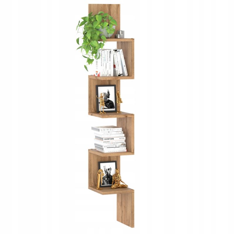 Półka Wisząca Stiv-Meble Regał Na Książki Dąb Wotan 22,2X22,2X142,2 1Szt.