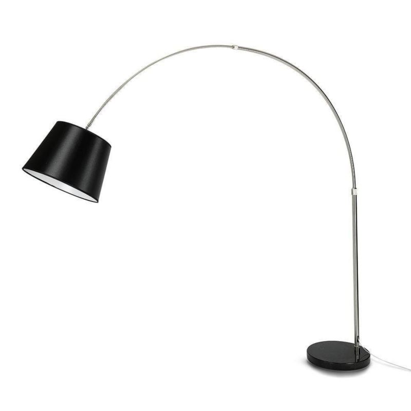 Lampa podłogowa stojąca V-TAC czarna łukowa 1 x E27 x 20W wym: 196 x 192 cm - 1 szt.