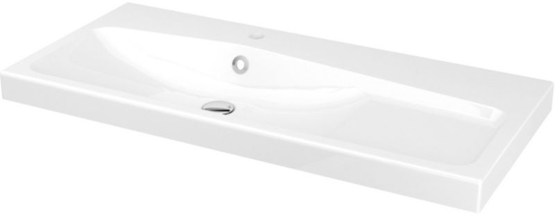 Umywalka konglomeratowa GoodHome Mila 100 cm z syfonem