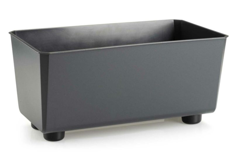 Skrzynka na kwiaty Salvia HowHomely antracytowad prostokątna 28,4x16,8xh13,7 cm 1 szt.