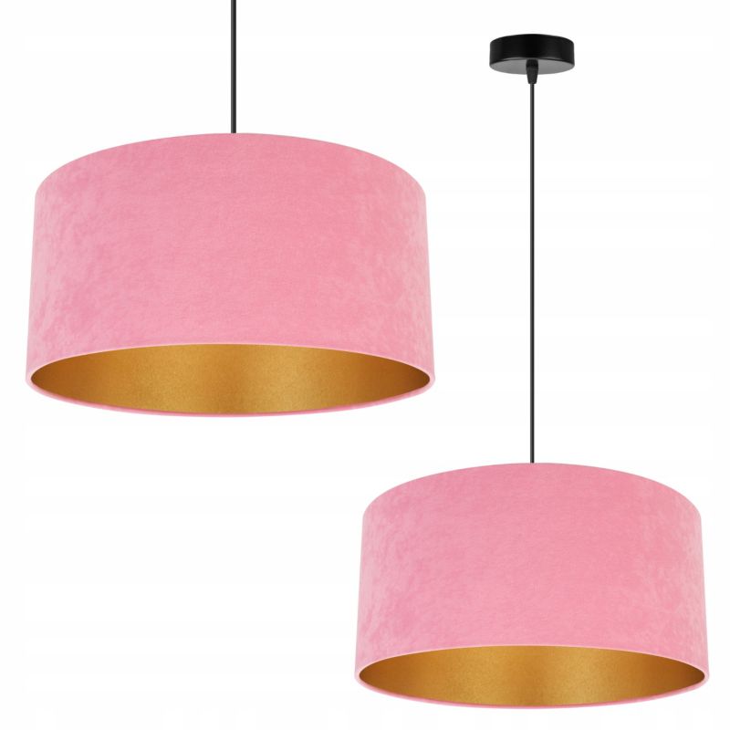 Lampa sufitowa wisząca Light Home LH Mediolan Welur 1x E27 60W rózowy/złoty 40cm 1szt.