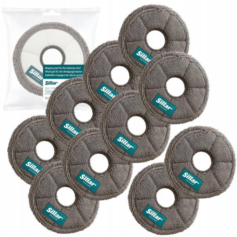 Nakładki mopujące, Sillar, mop, mikrofibra, do robotów sprzątających, zamiennik do Xiaomi S10+ X20+ Dreame L10S X30-X50, 10szt
