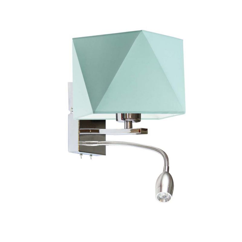 Kinkiet Volta Light Factory Moto Chrom/Miętowy Abażur 1xE27 1szt.