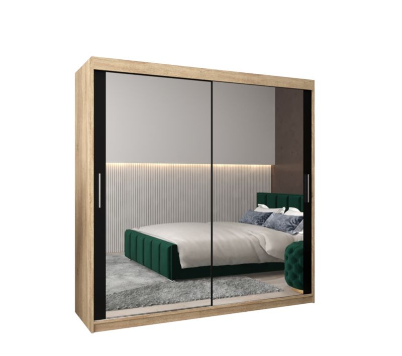 Szafa przesuwna Garderoba Abiks Tokyo 3 200 sonoma + czarny 1 szt.