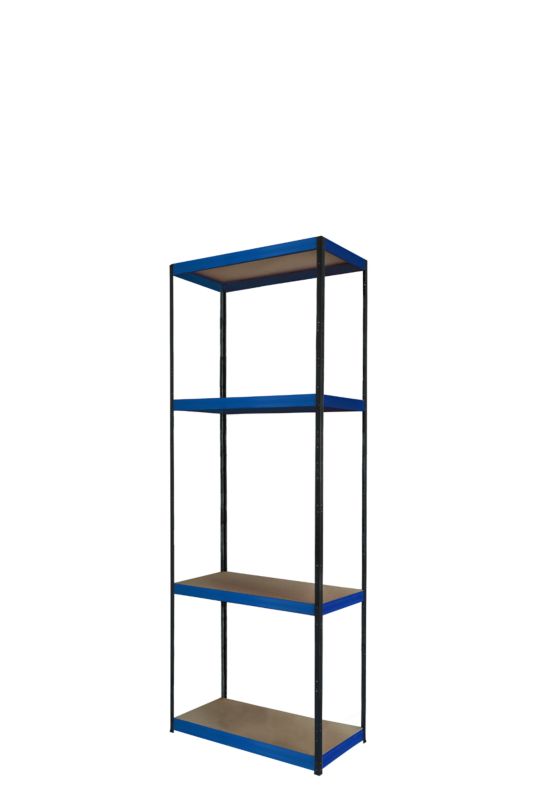 Regał metalowy MODO24 magazynowy garażowy grafitowo-niebieski helios 180x50x50cm 4 półki po 175 kg 1 szt.