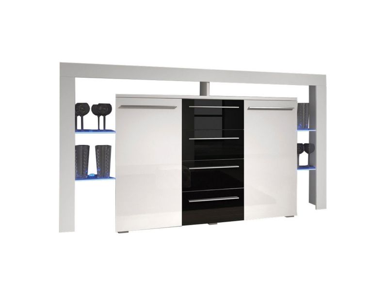 Komoda MIRJAN 24 Riva II Plus biały + czarny połysk 1 szt