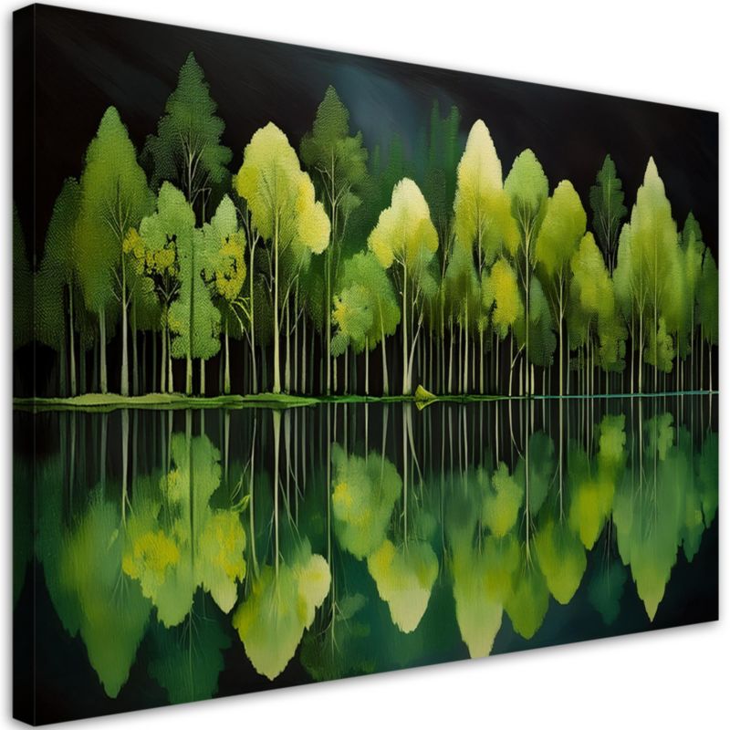 Obraz do salonu sypialni Feeby Las Natura Zielony Krajobraz 90x60 cm 1 szt