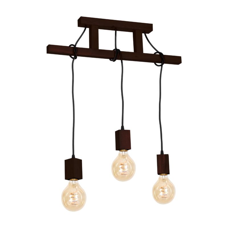 Lampa wisząca Milagro Jack 3606 ciemne drewno szerokość 60 cm 3xE27 x 60W 1 szt.