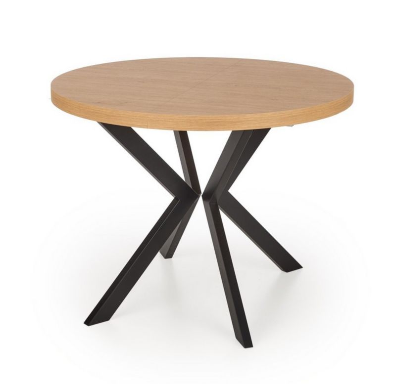 Stół Halmar okrągły rozkładany PERONI 100(250)x100 dąb-czarny 1 szt