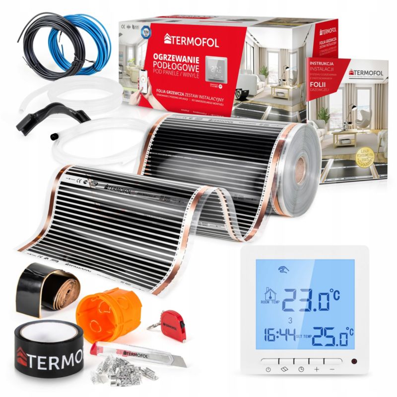 ZESTAW Folia Grzewcza TERMOFOL na podczerwień moc 80W 50cm pow. 34m² + TF-H2 1kpl