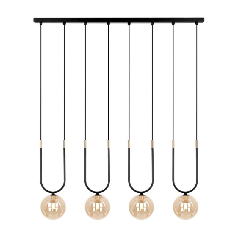 Lampa wisząca Kaja GOLDI czarno-złoto-bursztynowa 4xG9x15W IP20 wym:85x80x12cm - 1 szt.