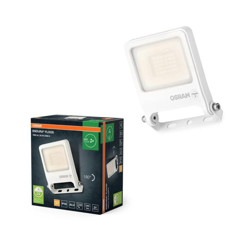 Naświetlacz LED Osram Halogen Zewnętrzny Reflektor 20W 3000K 1800lm Biały IP65 1 szt.