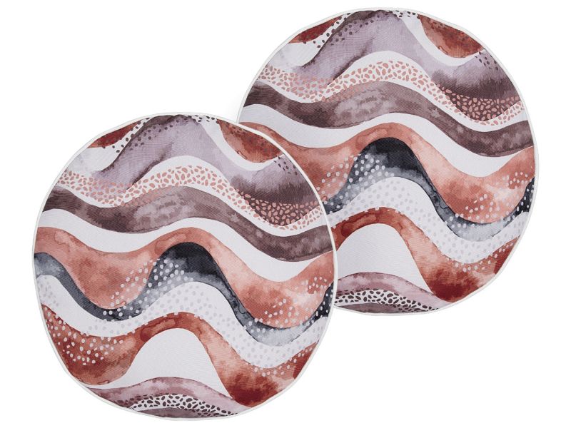 Zestaw 2 poduszek ogrodowych Wzór abstrakcyjny Seborga 40 x 40 cm Brązowy 1 par.