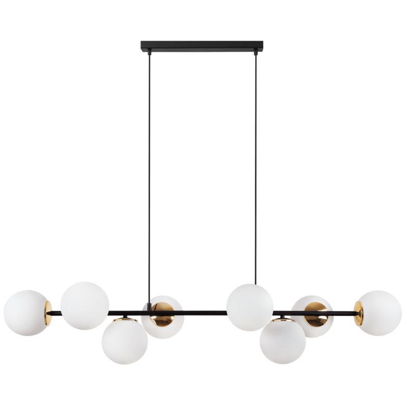 Lampa sufitowa wisząca Light Home LH Siena 8x E14 40W czarny/złoty klosz biały 1szt.