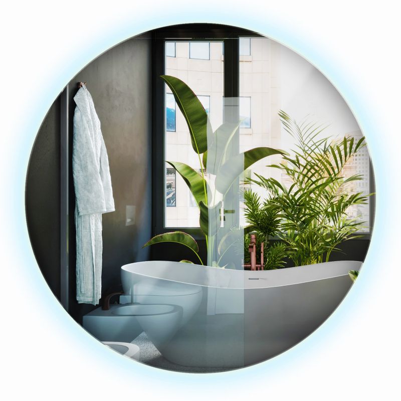 Nowoczesne Lustro Ledowe Wallfluent 60 cm Glamour Podświetlane Zimne 1 szt.