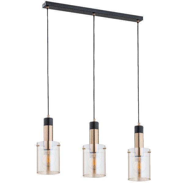 Lampa wisząca Alfa BELLA czarna-stare złoto 3xE27x15W wym:90x73x18cm IP20 -1 szt.