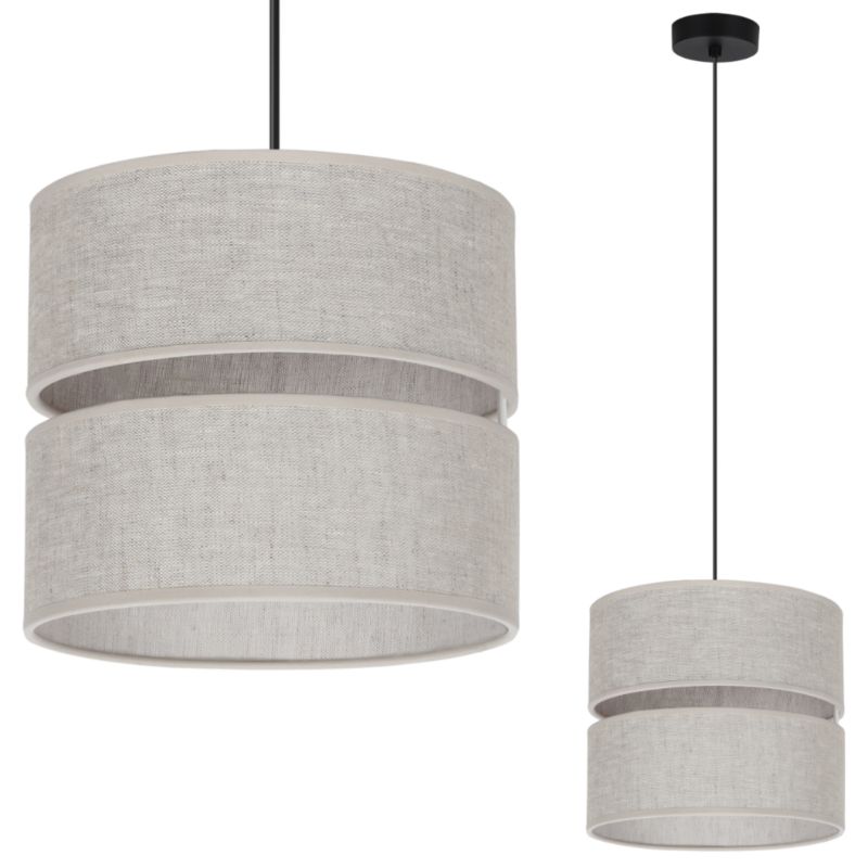 Lampa sufitowa wisząca Light Home LH Len Duo 1x E27 60W czarny/beżowy 1szt.