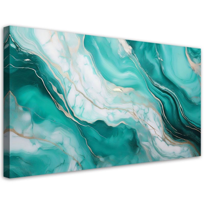 Obraz na płótnie Feeby Turkusowy Marmur ze Złotem 80x40cm 1szt