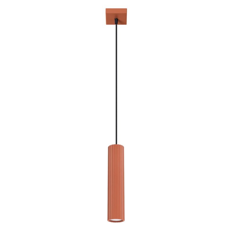 Lampa wisząca Sollux Lighting Karbon 1086 ochra czerwono-czarna nowoczesna 1xGU10 x 1 szt.