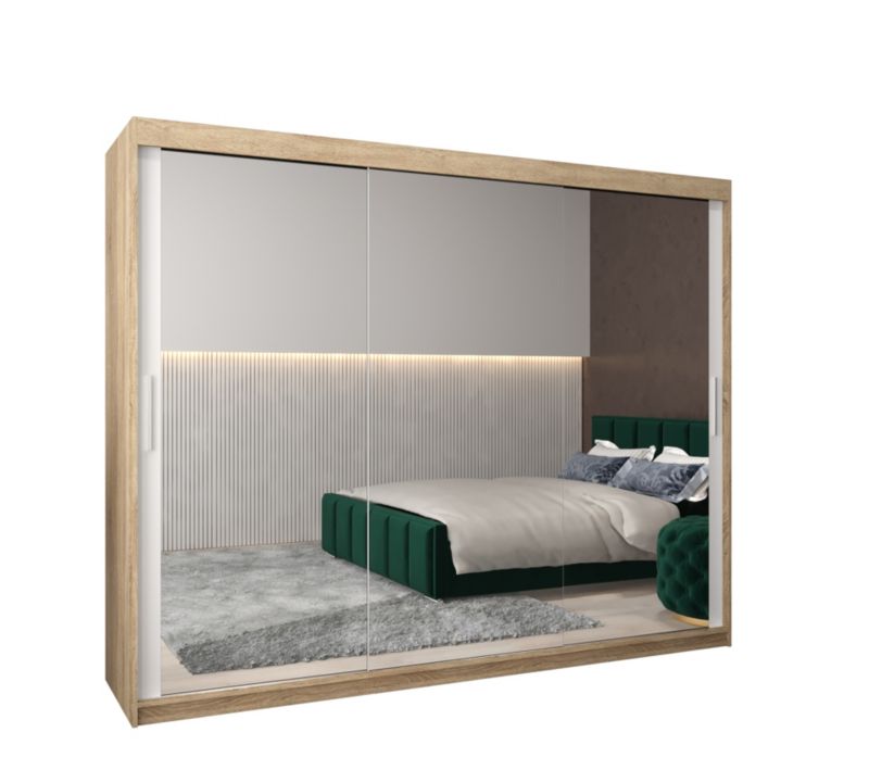 Szafa przesuwna Garderoba Abiks Tokyo 3 250 sonoma + biały 1 szt.