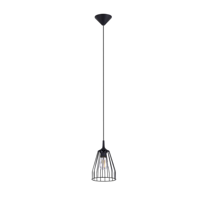 Lampa wisząca Sollux Lighting Leyo 5521 czarna industrialna 1xE27 x 1 szt.