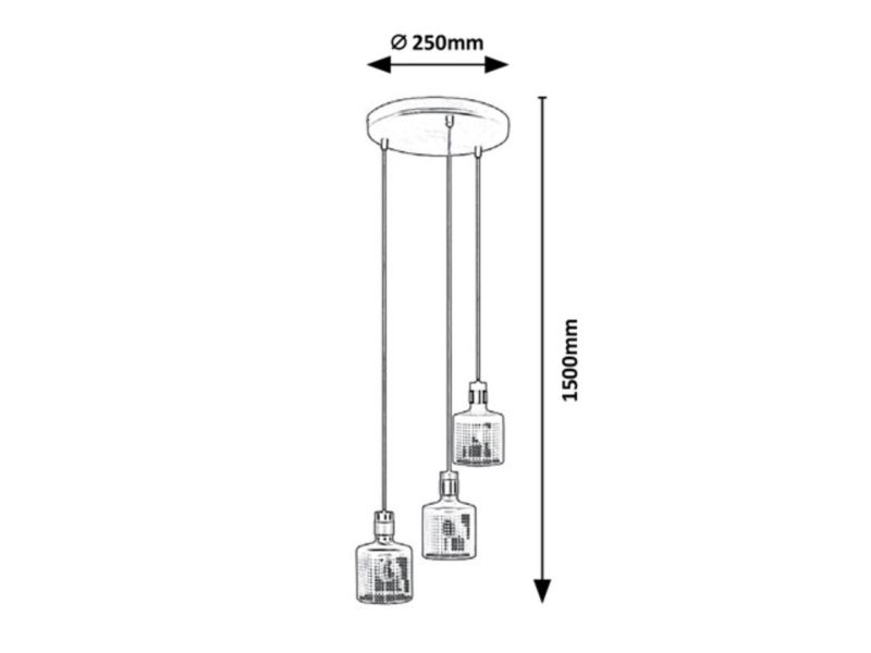 Lampa wisząca Rabalux Alberta złoto-biała-czarna-złota 3xE27x9W wym:150x25x25cm IP20 -1 szt.