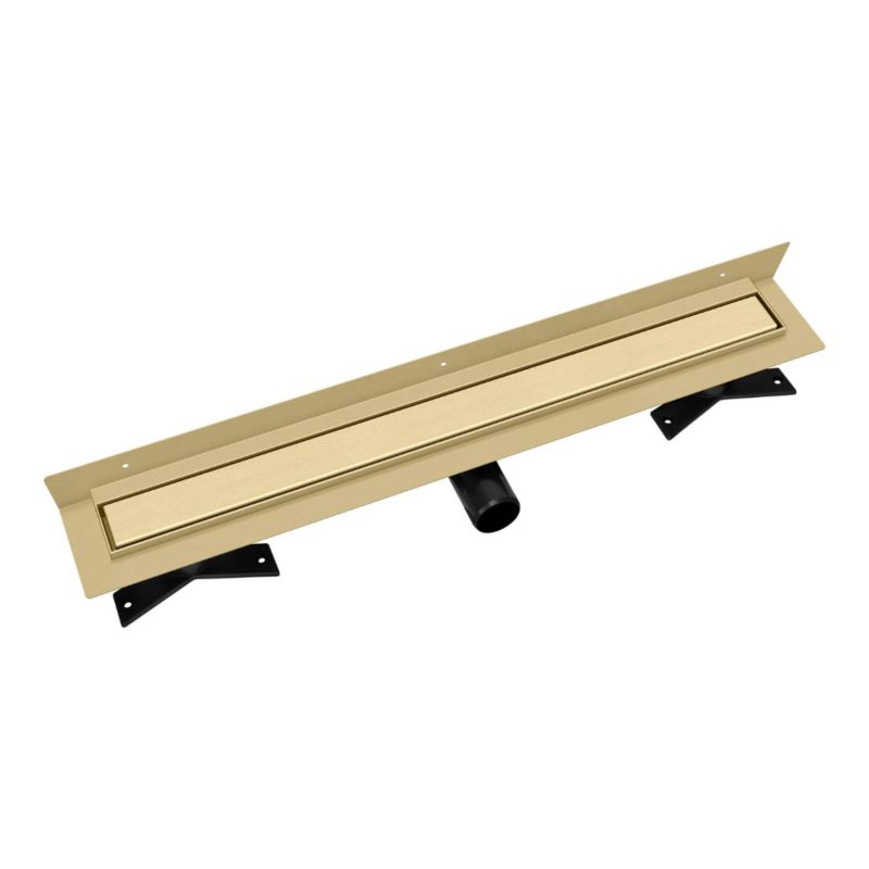 Odpływ liniowy przyścienny Vogi Premium SL X ruszt Duo pod płytkę 70 cm złoty PVD 1 szt.