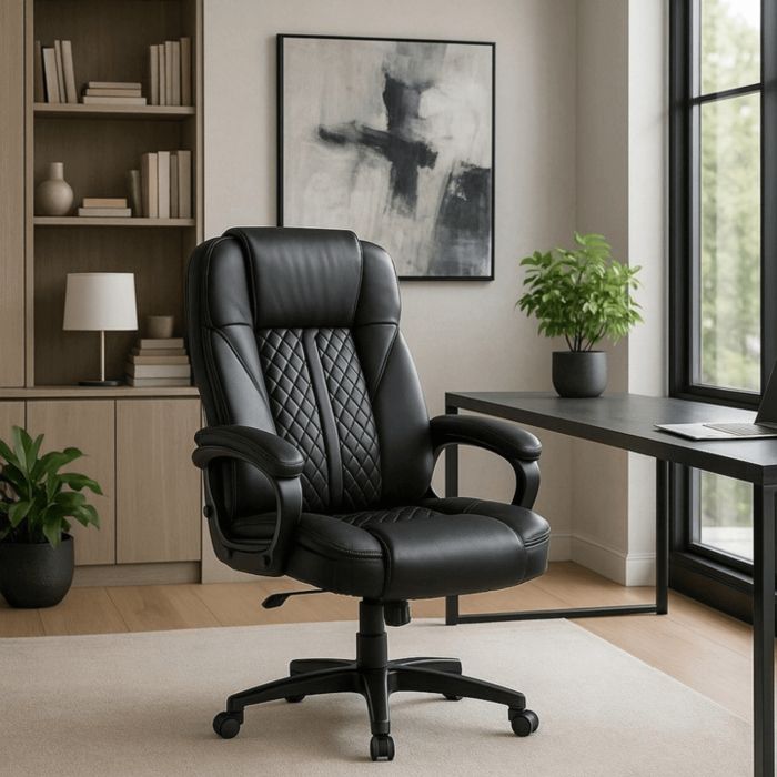 Fotel Biurowy Obrotowy Krzesło Do Biurka Ergonomiczny Czarny PHONIX