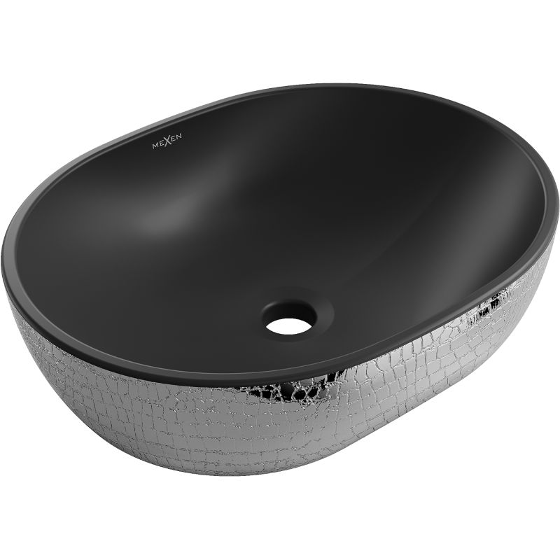 Umywalka nablatowa Mexen Viki czarny/srebrny 48,5x35 cm 1 szt.
