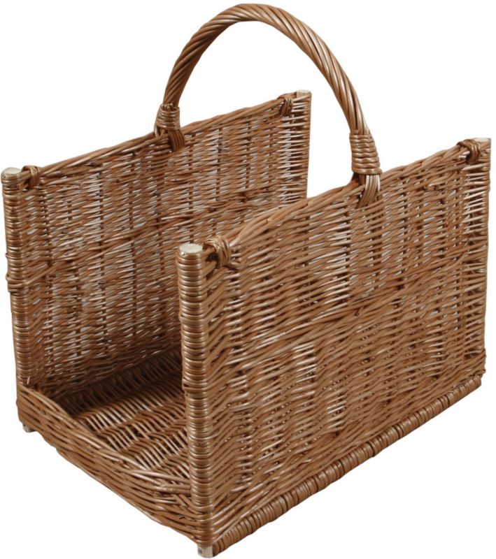 Kosz wiklinowy na drewno Parkanex prosty jasny