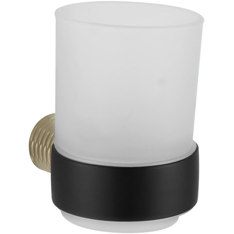 Kubek na szczoteczki ścienny Mexen Base czarny/złoty 1 szt.