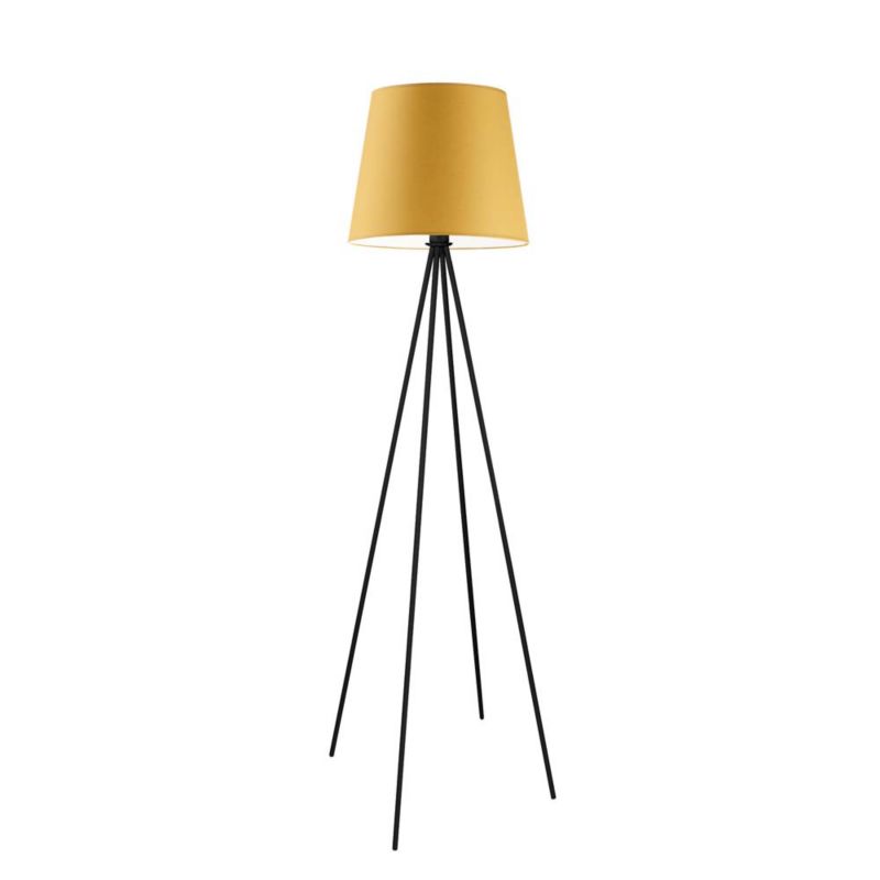 Lampa stojąca Volta Light Factory podłogowa trójnóg z abażurem musztardowy stożek SOLARIS 1szt.