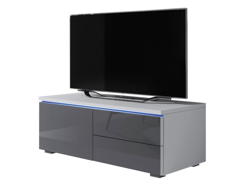 Szafka RTV MIRJAN 24 XI Lewa biały + szary połysk 1 szt.