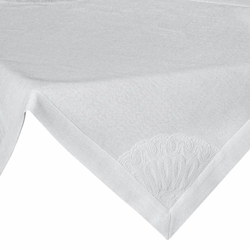 Obrus ELEN Eurofirany 85 x 85 cm biały zdobiony ozdobną kantą i haftowaną koronką 1szt.