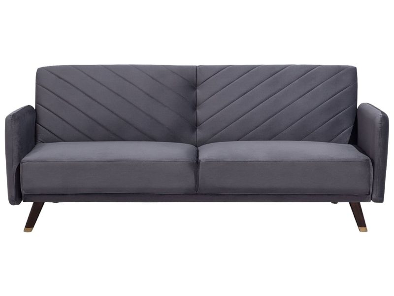 Sofa rozkładana Senja Szary Welur 1 szt.