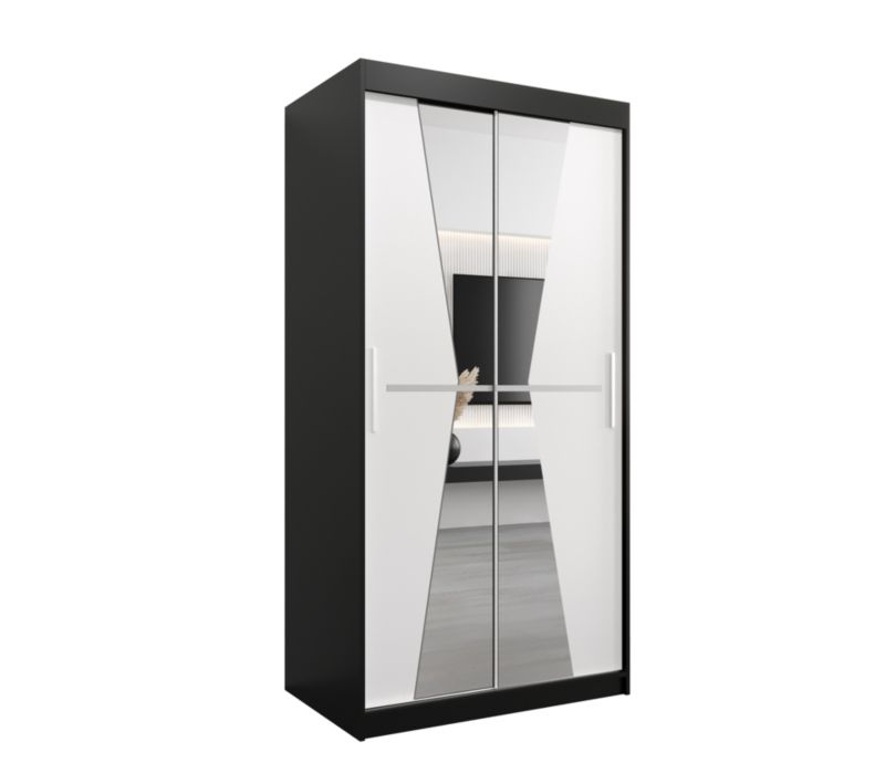 Szafa przesuwna Garderoba Abiks MAROKO 100 czarny/biały 1 szt.