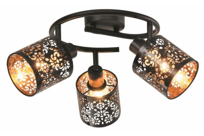 Lampa sufitowa Reality Kiga czarna wym: 20 x 44 x 44 cm 3xE14 x 40W 1 szt.