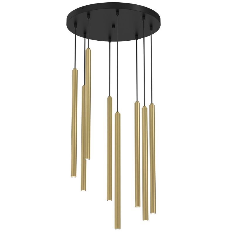 Lampa wisząca Luminex Yoru 1210 mosiądz szczotkowana-czarny mat tuby 8xG9 x 8W 1 szt.