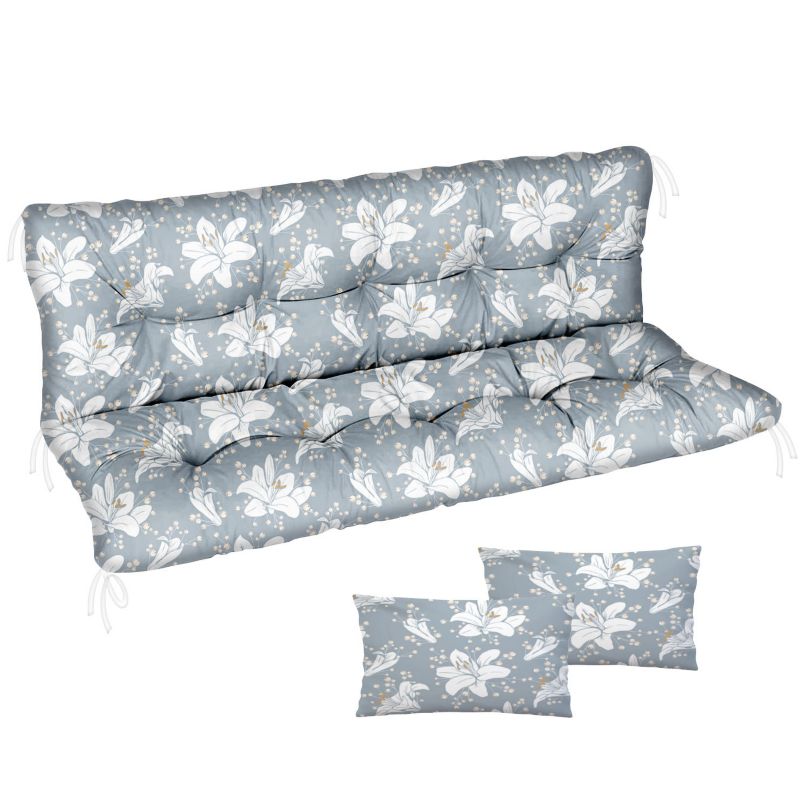 Poduszka materac na huśtawkę Comfort FEROCITY Niebieskie kwiaty 150x50x50 1 szt.