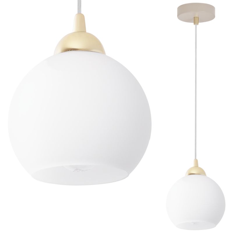 Lampa sufitowa wisząca Light Home LH Eliza White 1x E27 biały/kaszmirowy/złoty 1szt.