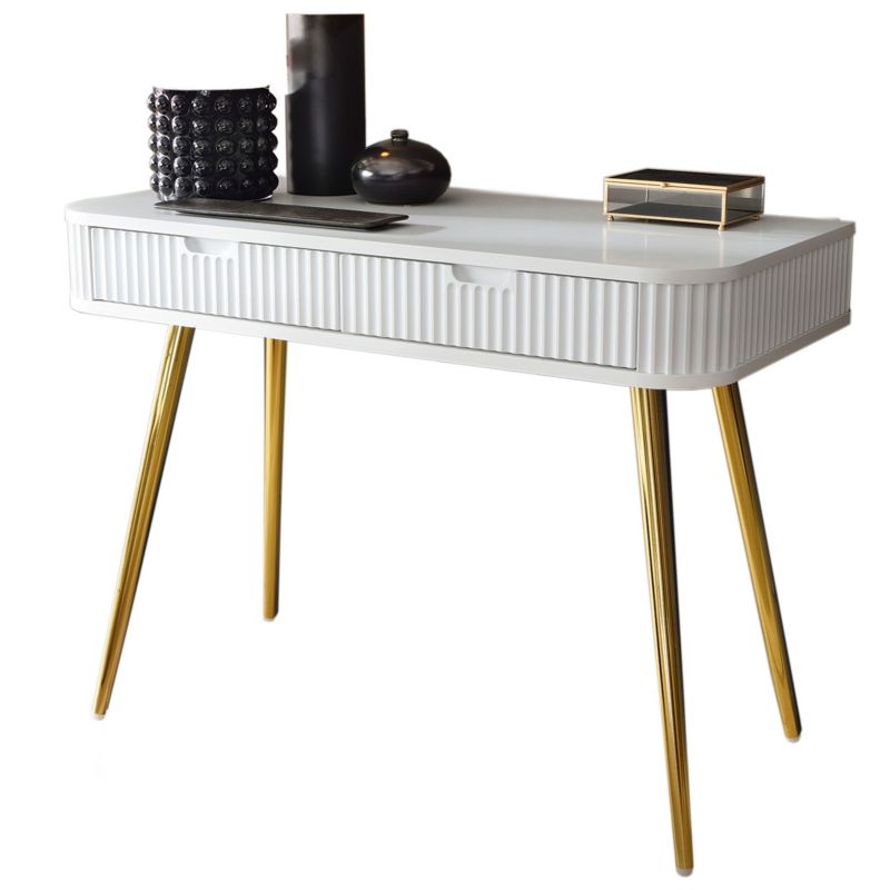 Toaletka z szufladami Bettso ZOVA 103 cm na złotych nogach biały 1szt.