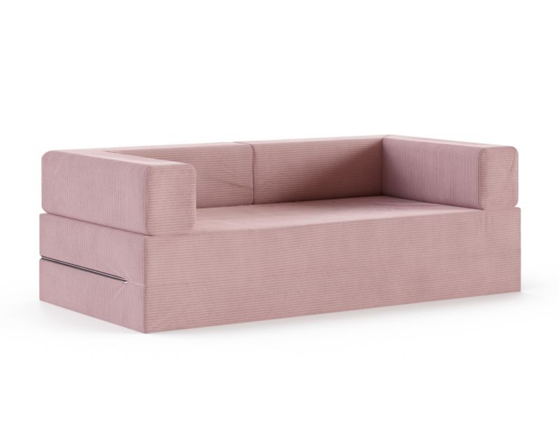 Sofa ŚPIJZDROWO sofka rozkładana FLIP rózowa sztruks 200x200x20 cm 1 szt.