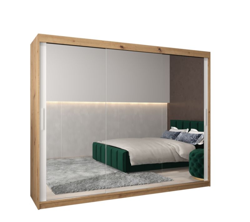 Szafa przesuwna Garderoba Abiks Tokyo 3 250 artisan + biały 1 szt.